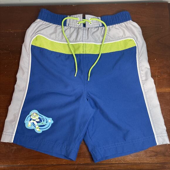 Disney Other - Disney Store Toy Story Buzz Lightyear Blue Gray Swim Shorts Trunks Size 4 5 S
